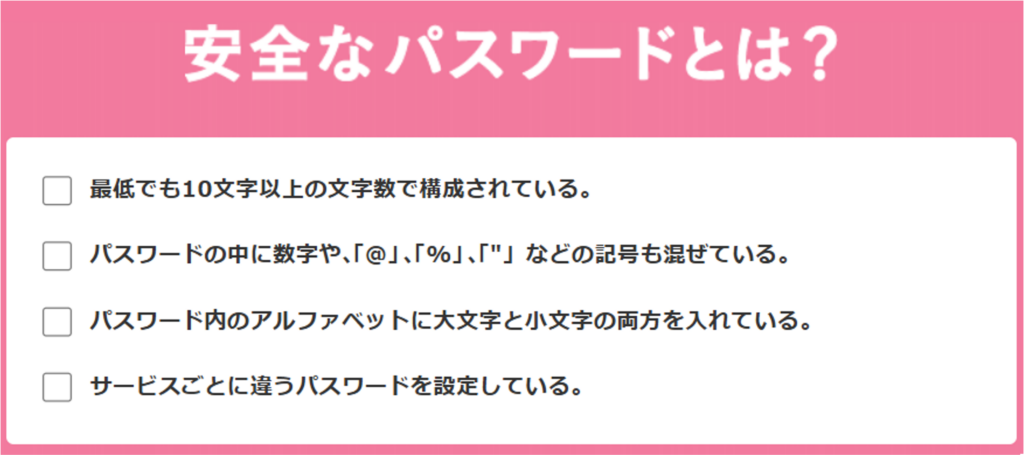安全なパスワードとは?設定時のポイント